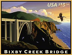 US Postal Service postage stamp featuring Bixby Creek Bridge (2010)