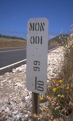 photo of mile marker 66 on Highway 1 in Monterey County