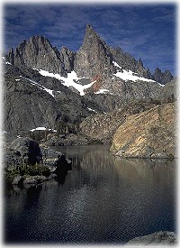 The Minarets from Minaret Lake in the Mammoth Lakes region