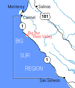 map of the Big Sur region