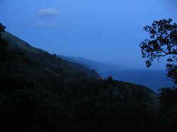 Evening view from Nepenthe Restaurant