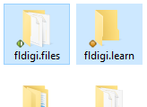 folders named fldigi.files and fldigi.learn