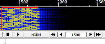 waterfall tuning to 1500 Hz