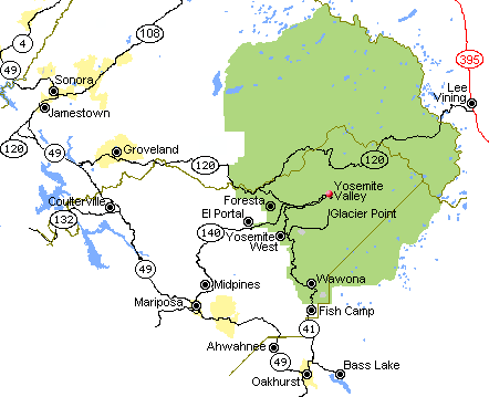 Map: Yosemite and Vicinity